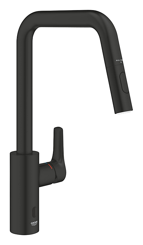 GROHE Eurosmart Hybrid Køkkenarmatur Høj U-Tud Dual Spray. Mat sort