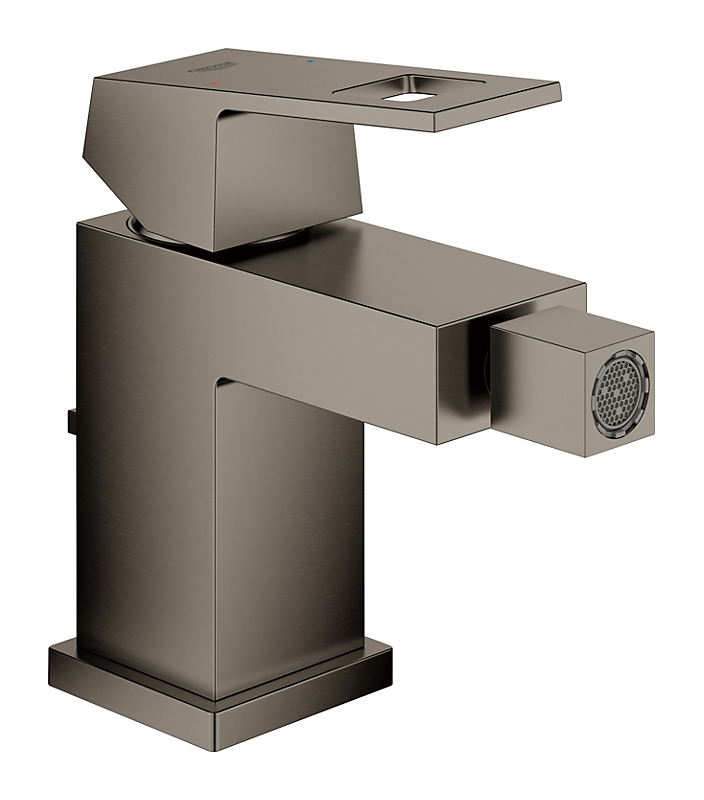 GROHE EuroCube bidetarmatur 112mm tud med bundventil. Børstet hard graphite