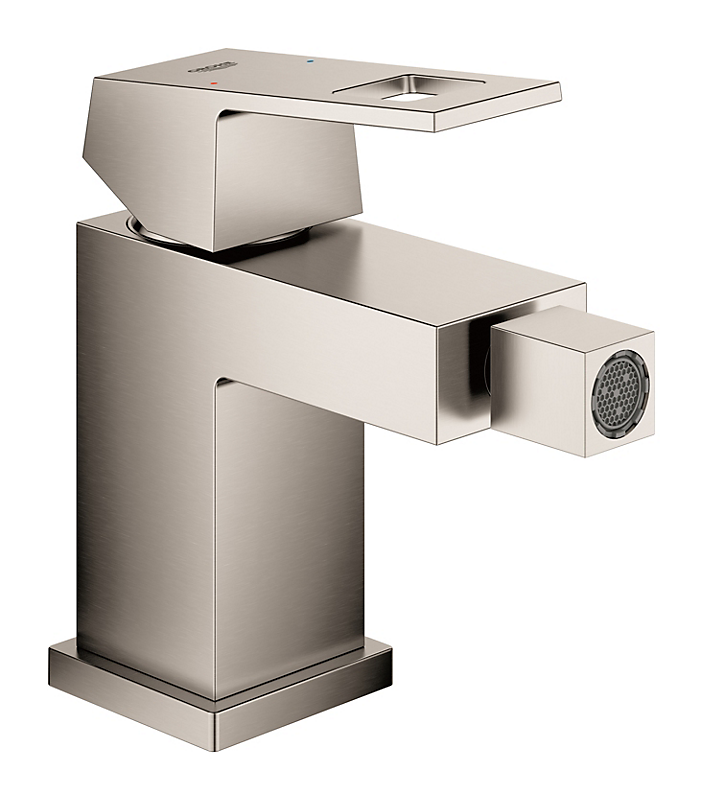 GROHE EuroCube bidetarmatur 112mm tud med bundventil. Supersteel