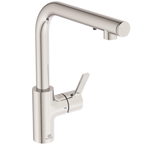 Ideal Standard GUSTO Køkkenarmatur. L-tud med integreret sæbedisper. FirmaFlow, krom