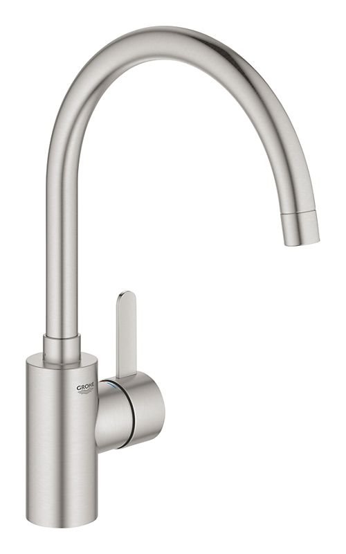 GROHE Eurosmart Cosmo køkkenarmatur C-tud, zero, højt udløb, supersteel