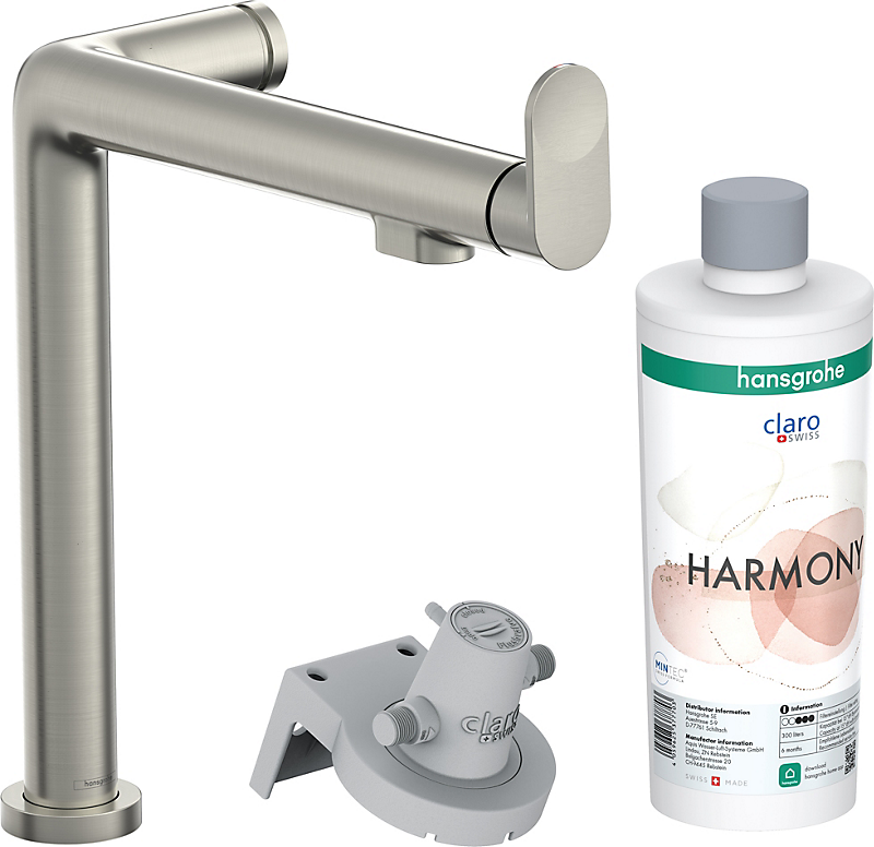 hansgrohe Aqittura M91 køkkenarmatur FilterSystem 240, 1jet, Starter Set. Rustfrit stål finish