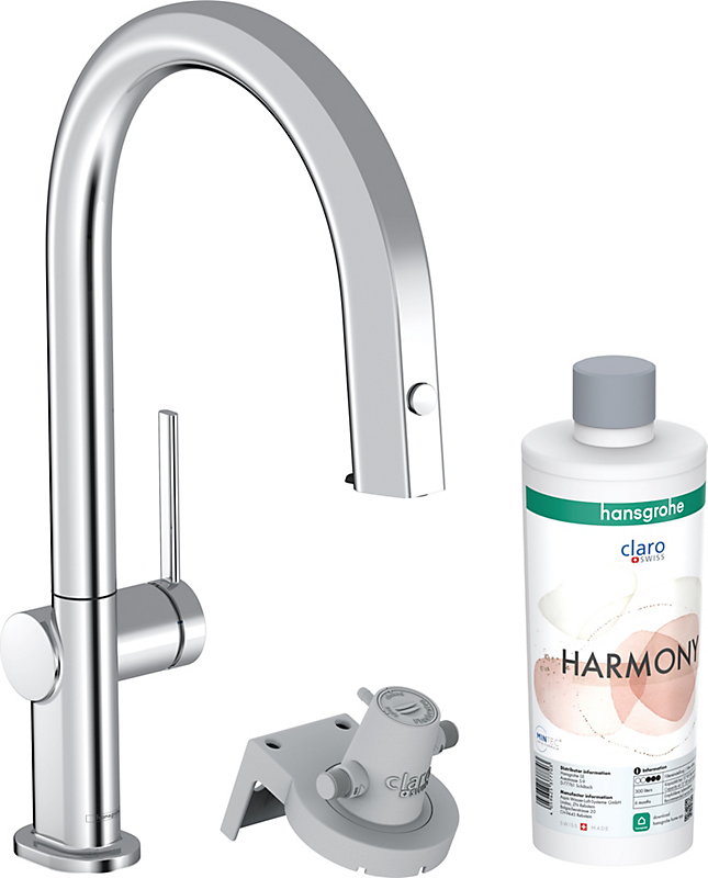 hansgrohe Aqittura M91 køkkenarmatur FilterSystem 210, udtrækstud, 1jet, Starter Set. Krom