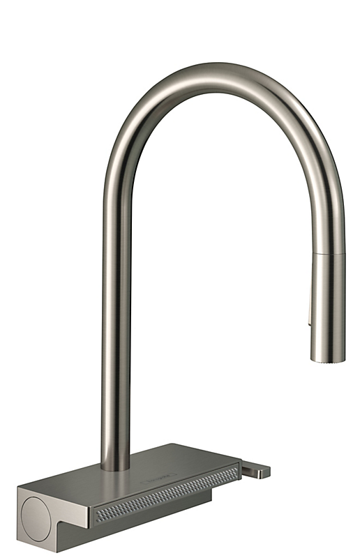 hansgrohe Aquna Select M81 køkkenarmatur 220mm tud med udtræksbruser, steel-optik