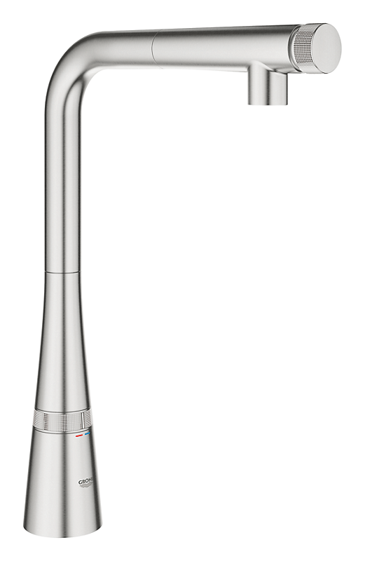 GROHE Zedra Smart Control køkkenarmatur med udtrækstud, GROHE Zero bly- og nikkelfri, supersteel