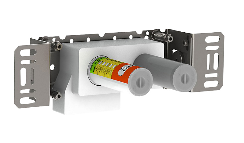 Vola etgrebsblander til indbygning med fast afgangsmuffe, ventil til venstre.