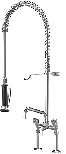 KWC storkøkkenarmatur med forbruser 2 grebs med 300mm J-tud