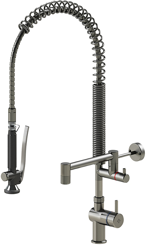 Kriss Smart clean Køkkenarmatur forbruser bord afsp/aftap. Børstet rustfrit stål