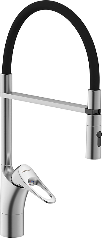 FMM 9000xe køkkenarmatur flexi koldstart. g3/8. Børstet krom