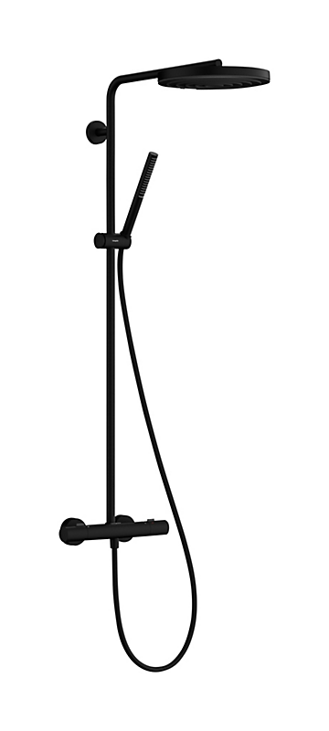 hansgrohe Pulsify S Puro 260 1jet EcoSmart Showerpipes med termostat mat sort