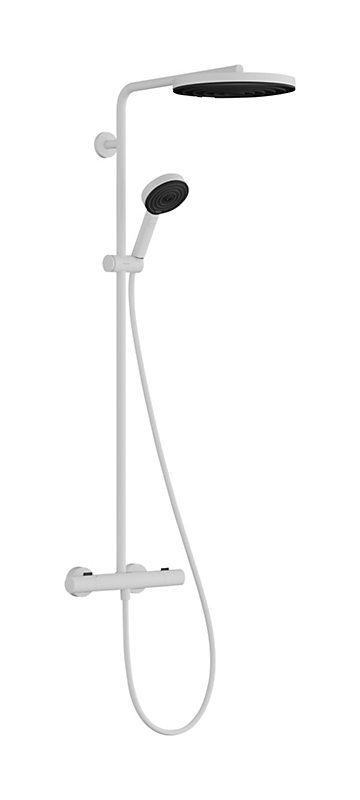 hansgrohe Pulsify S Puro 260 1jet EcoSmart Showerpipes med termostat mat hvid