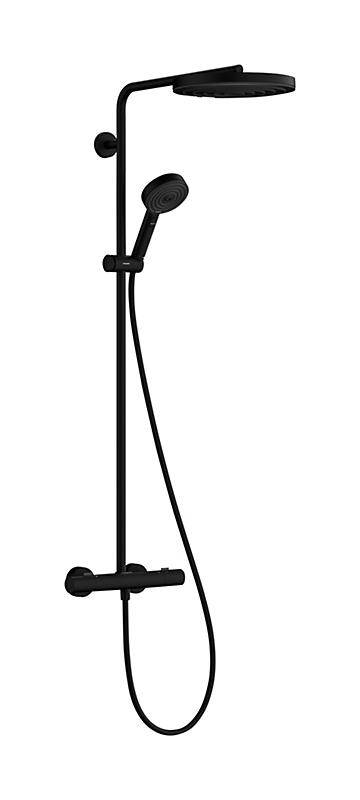 hansgrohe Pulsify S Puro 260 1jet EcoSmart Showerpipes med termostat mat sort