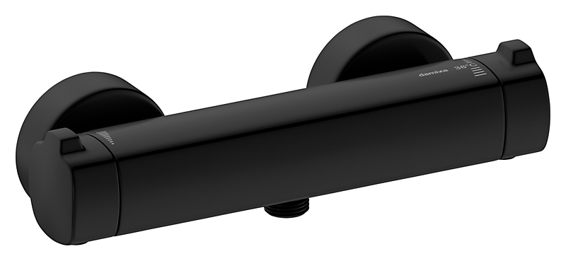 Damixa Thermixa 700 termostatarmatur 1/2'' ned, rosetter og excentrikker, mat sort