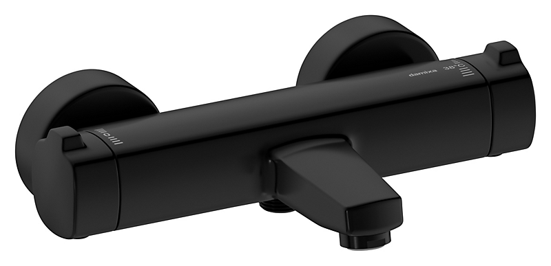 Damixa Thermixa 700 termostatarmatur kar/brus, rosetter og excentrikker, mat sort