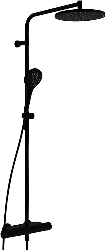 Oras Optima Style Rain bruserarmatur med hoved & håndbruser. Mat sort
