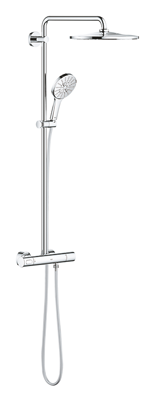 GROHE Rainshower 310 brusesystem Med termostat til vægmont., Silverflex bruseslange 1.750 mm