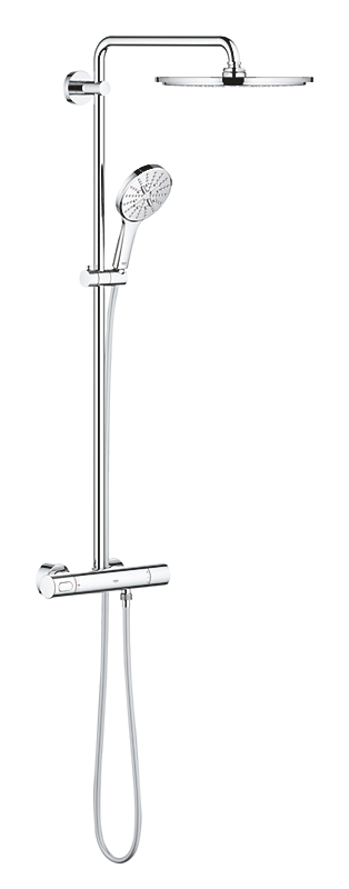 GROHE Rainshower 310 brusesystem Med termostat til vægmont., Silverflex bruseslange 1.750 mm
