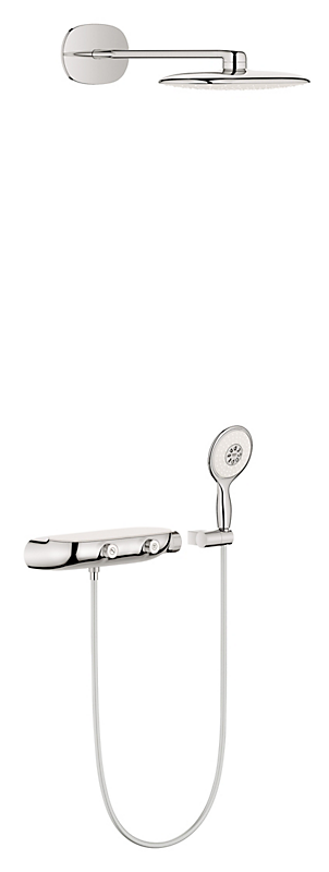 GROHE Rainshower SmartControl termostatarmatur c/c150mm/ø130mm med hoved & håndbruser. Forkromet/hvid