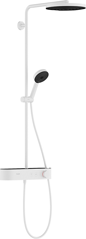 hansgrohe Pulsify S Showerpipe 260 1jet med ShowerTablet Select 400, Mat hvid