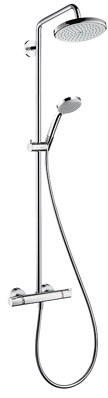 hansgrohe Croma 220 EcoSmart showerpipe. Krom