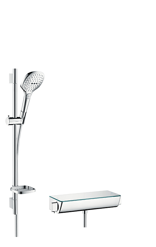 hansgrohe brusesæt med Ecostat Select termostatarmatur. Krom