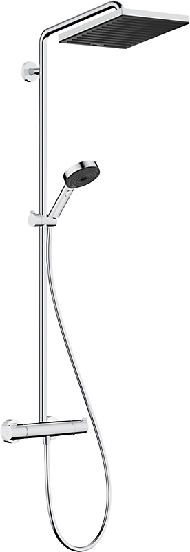 hansgrohe Ecosmart showerpipe med termostat 260x260 mm. 1,6 mtr. slange. Krom
