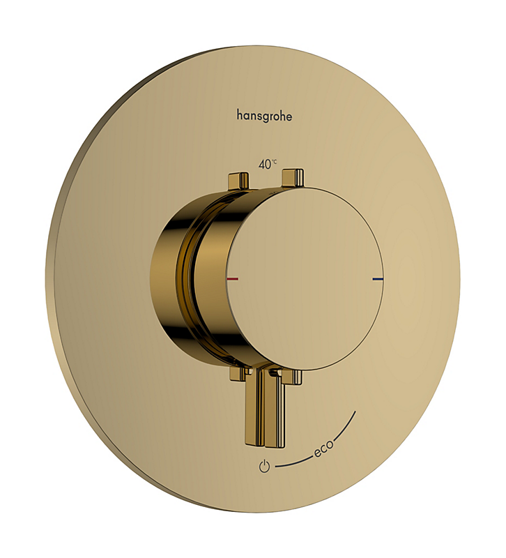 hansgrohe Ecostat Comfort S termostatarmatur med afspærring. TIl 1 udtag. Pol guld-optik PVD