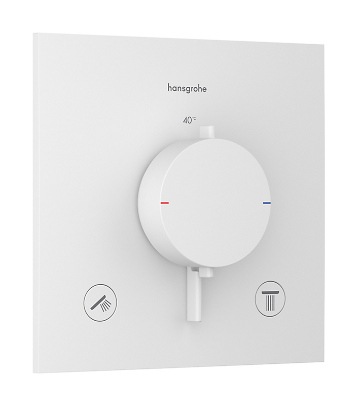 hansgrohe Ecostat Comfort E termostatarmatur med afspærring. TIl 2 udtag. Mat hvid