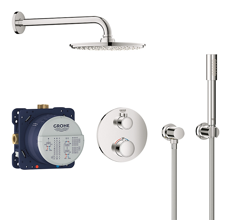 GROHE grohtherm sampak Brusesæt med Rainshower Cosmopolitan 210