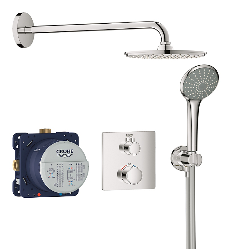 GROHE grohtherm sampak Brusesæt med Rainshower Cosmopolitan 210