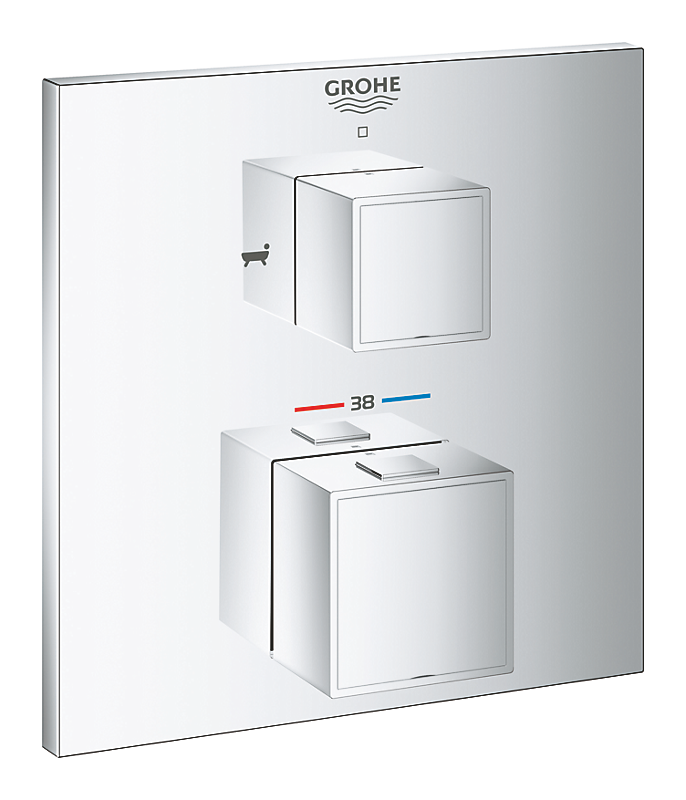 GROHE Grohtherm Cube termostatisk forplade til badekar & brus, krom