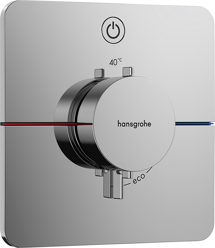 hansgrohe ShowerSelect Comfort Q termostat til indbygning med afspærring til 1 udtag. Krom