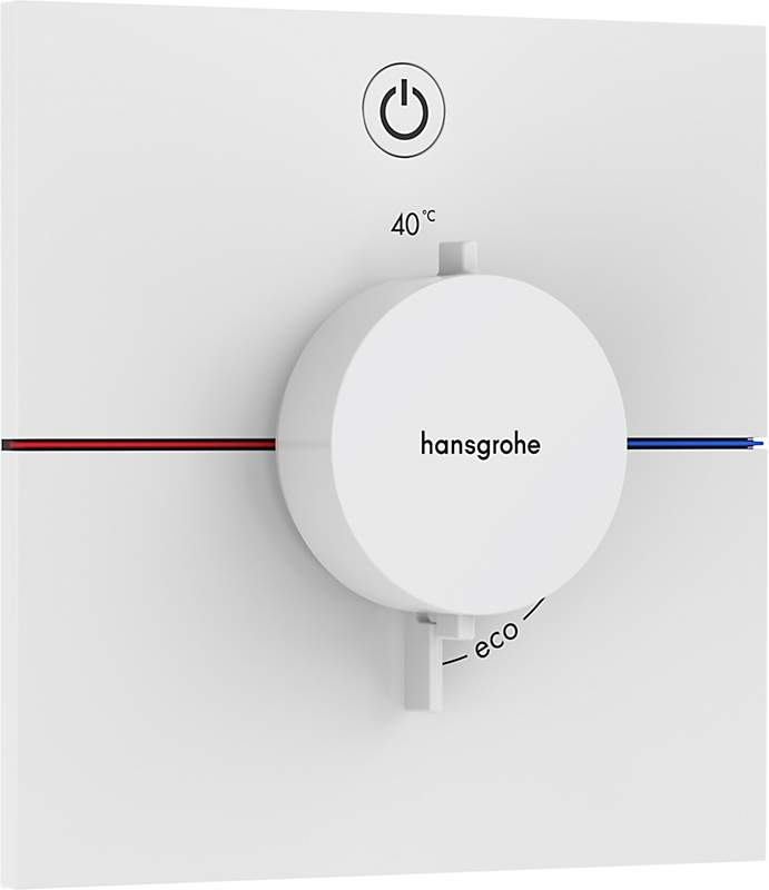 hansgrohe ShowerSelect Comfort E termostat til indbygning med afspærring til 1 udtag. Mat hvid