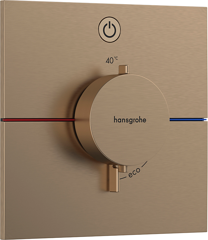 hansgrohe ShowerSelect Comfort E termostat til indbygning med afspærring til 1 udtag. Børstet bronze PVD