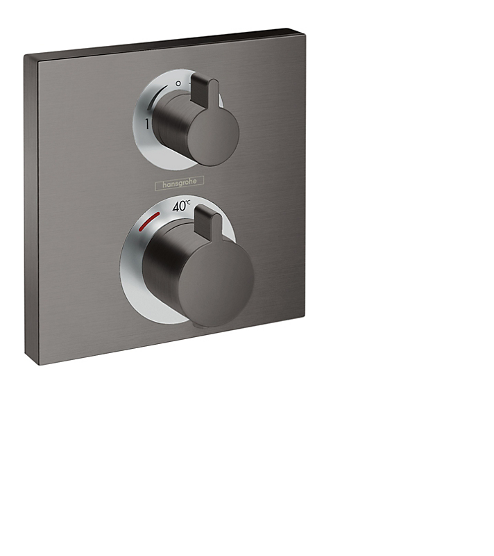 hansgrohe Ecostat Square termostat til indbygning med afspærring til 2 udtag, Børstet sort krom