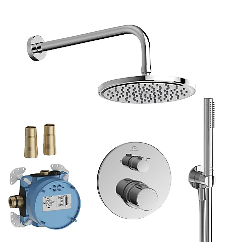 Ideal Standard CERATHERM T100 Indbygningssæt 200mm hovedbr. 25mm stick håndbr. krom