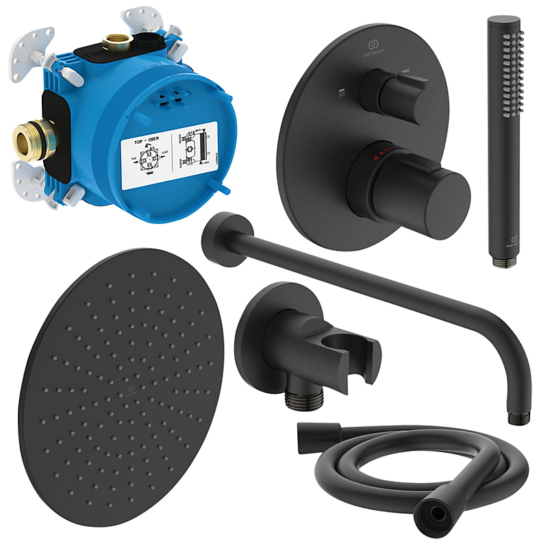 Ideal Standard Ceratherm T100 & EasyBox Brusetermostat Indbygning Sampak (rund design)