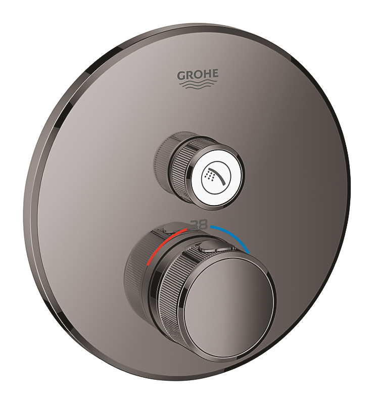 GROHE Grohtherm SmartControl brus Forplade, Termostat med 1 ventil, hard graphite