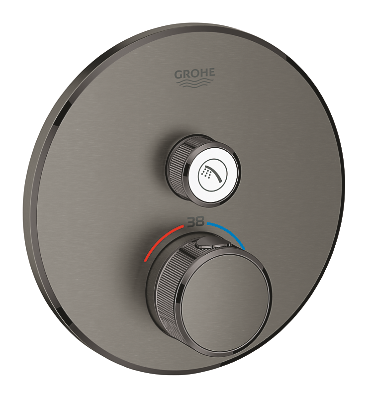 GROHE Grohtherm SmartControl termostatarmatur 1SC til indbygning, 1 ventil. Børstet Hard Graphite