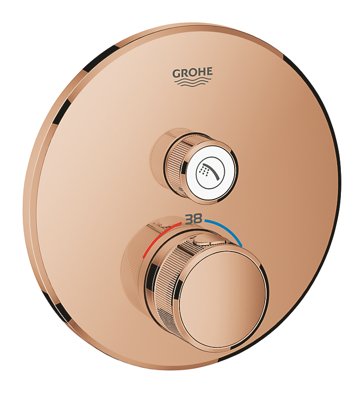 GROHE Grohtherm SmartControl brus Forplade, Termostat med 1 ventil, warm sunset
