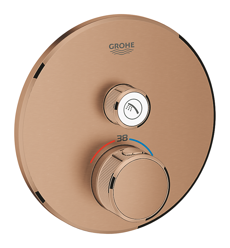 GROHE Grohtherm SmartControl brus Forplade, Termostat med 1 ventil, børstet warm sunset