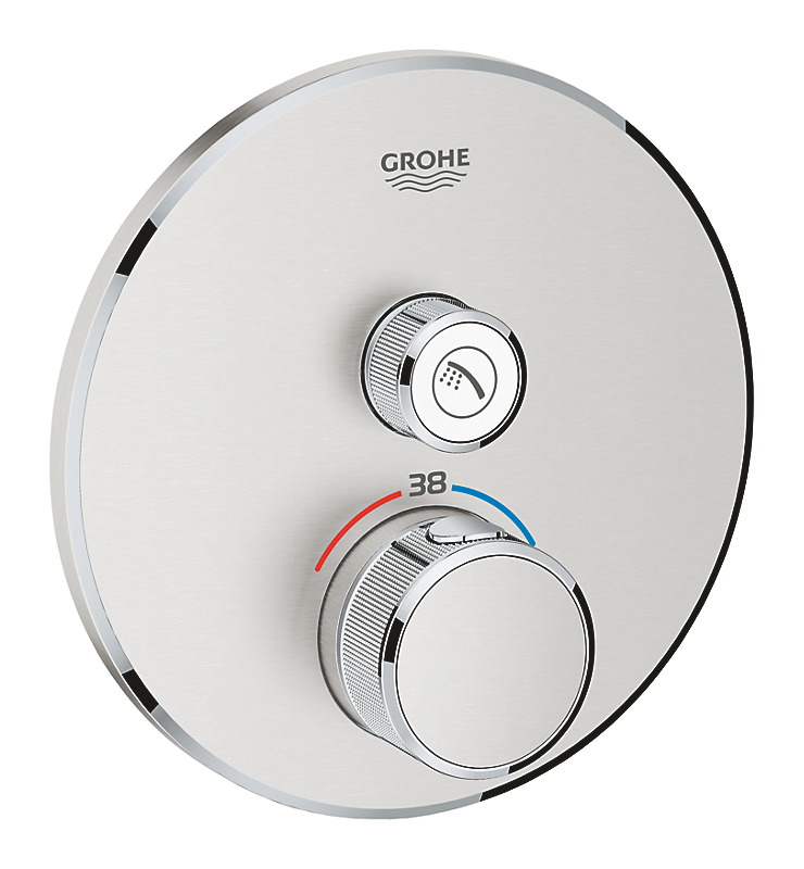 GROHE Grohtherm SmartControl termostatarmatur 1SC til indbygning, 1 ventil. Supersteel