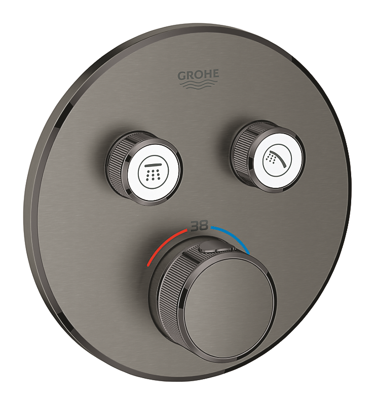 GROHE Grohtherm SmartControl termostatarmatur 2SC til indbygning, 2 ventiler. Børstet Hard Graphite