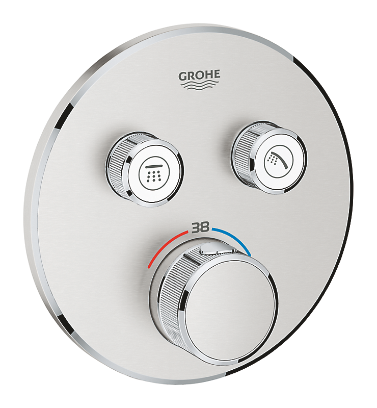 GROHE Grohtherm SmartControl termostatarmatur 2SC til indbygning, 2 ventiler. Supersteel