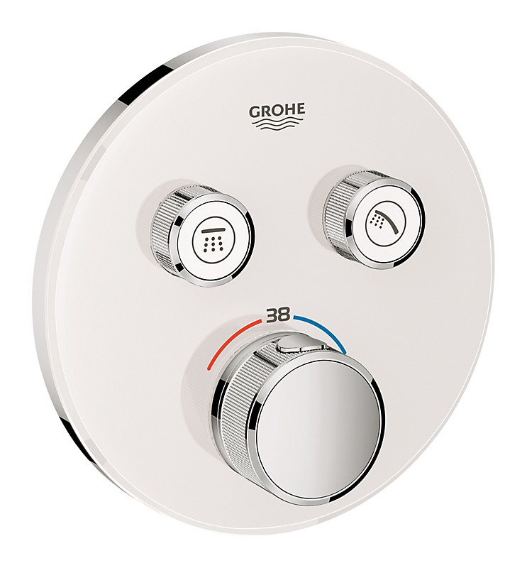GROHE SmartCon termostatarmatur. Hvidt glas 2SC