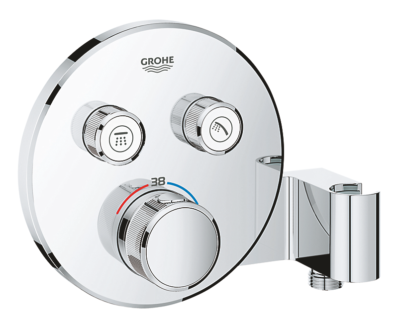 GROHE Smartcontrol termostat til indbygning med 2 funktioner og bruseholder, rund