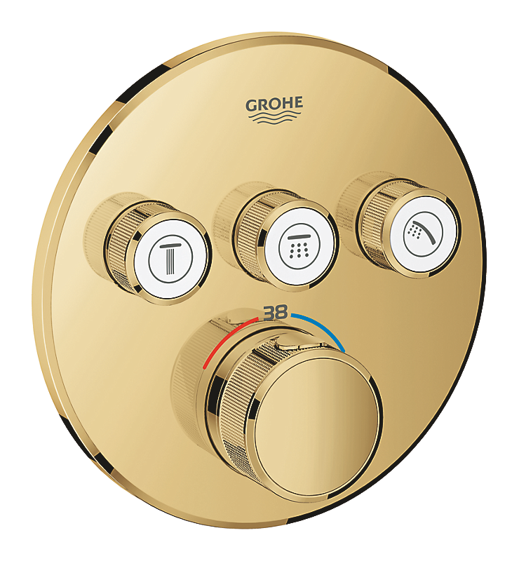 GROHE Grohtherm SmartControl brus Forplade, Termostat med 3 ventiler, cool sunrise