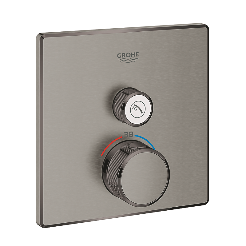 GROHE Grohtherm SmartControl 1SC Termostat til indbygning med en ventil, børstet hard graphite