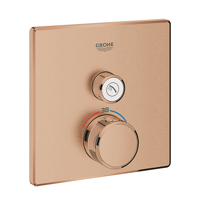 GROHE Grohtherm SmartControl 1SC Termostat til indbygning med en ventil, børstet warm sunset