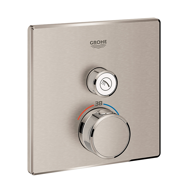 GROHE Grohtherm SmartControl termostatarmatur 158x158mm 1vent Supersteel
